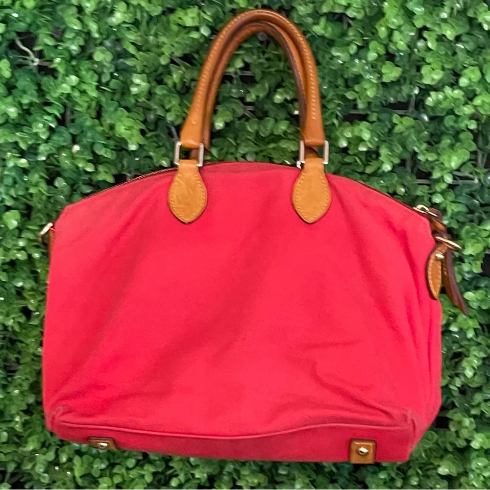 Dooney & Bourke Vintage Red Canvas Satchel Bag